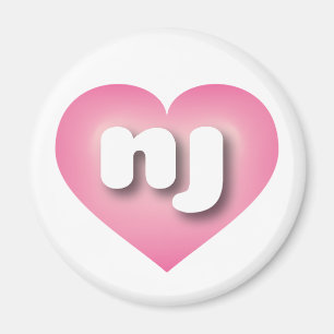 New Jersey pink fade heart - I love nj Magnet