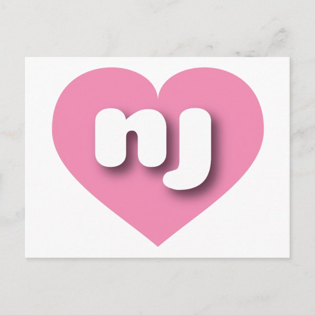 New Jersey pink heart - I love nj Postcard (Front)