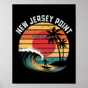 New Jersey Point Pleasant Beach Surfing Poster
