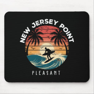 New Jersey Point Pleasant Surfboard Waves Beach  Mouse Mat