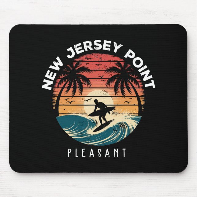 New Jersey Point Pleasant Surfboard Waves Beach  Mouse Mat (Front)