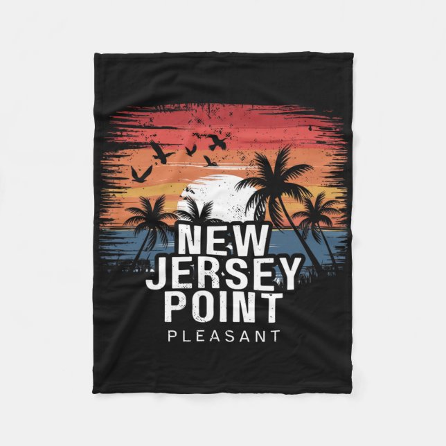 New Jersey Point Pleasant Surfing Surfer  Fleece Blanket (Front)