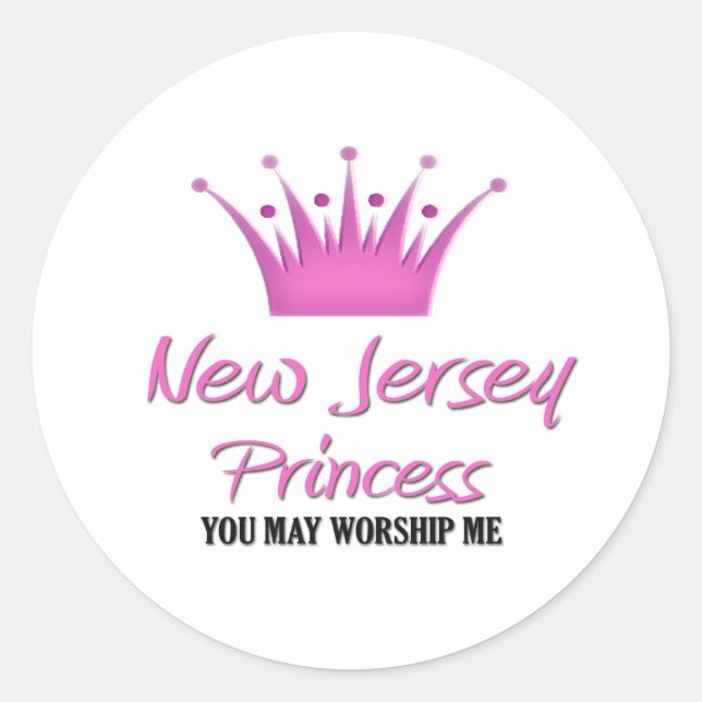 New Jersey Princess Classic Round Sticker (Front)