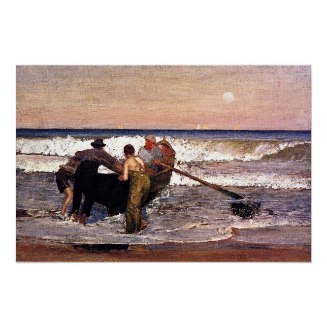 New Jersey, Pushing off the boat, fine art, Poster (Front)