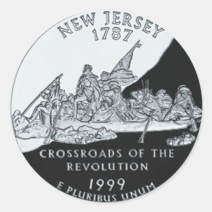 New Jersey Quarter Classic Round Sticker