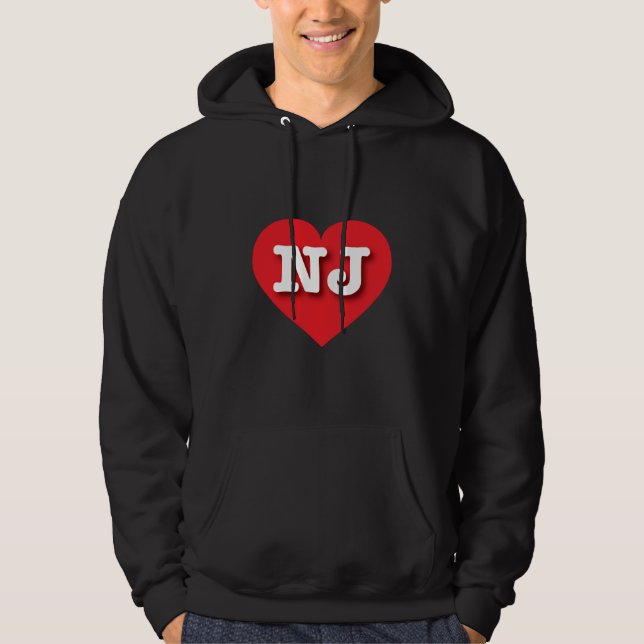 New Jersey Red Heart - I love NJ Hoodie (Front)