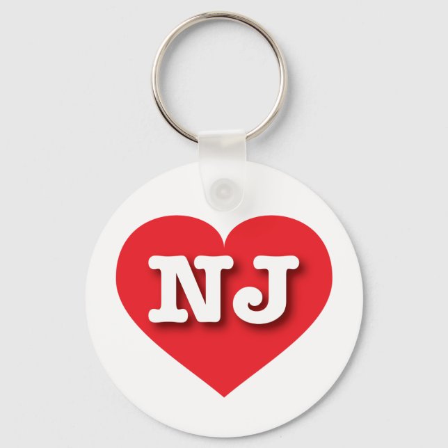 New Jersey Red Heart - I love NJ Key Ring (Front)