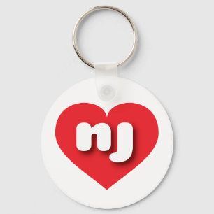 New Jersey Red Heart - I love NJ Key Ring