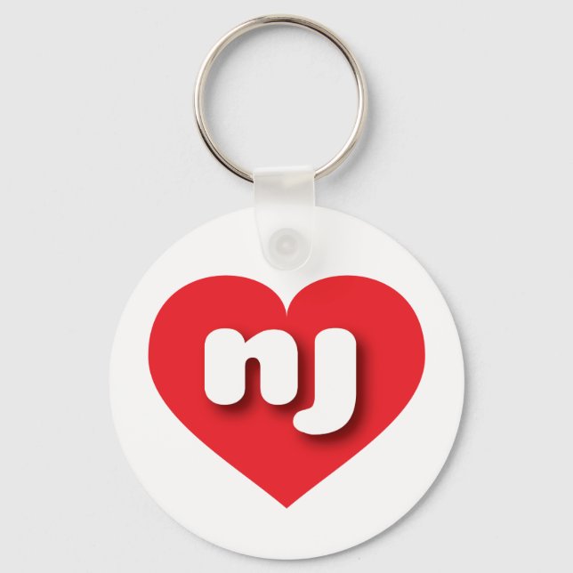 New Jersey Red Heart - I love NJ Key Ring (Front)