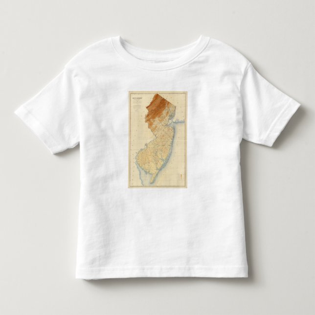 New Jersey Relief Map Toddler T-Shirt (Front)