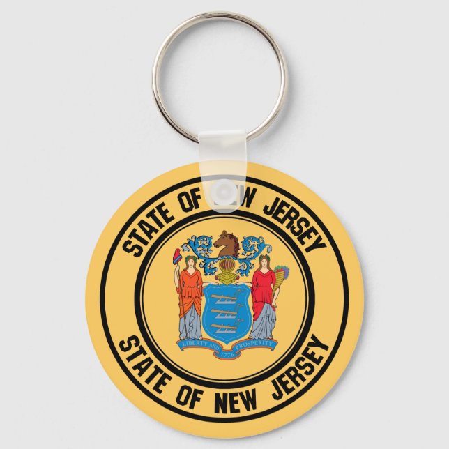 New Jersey Round Emblem Key Ring (Front)
