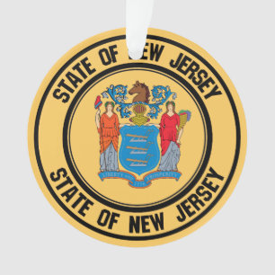 New Jersey Round Emblem Ornament