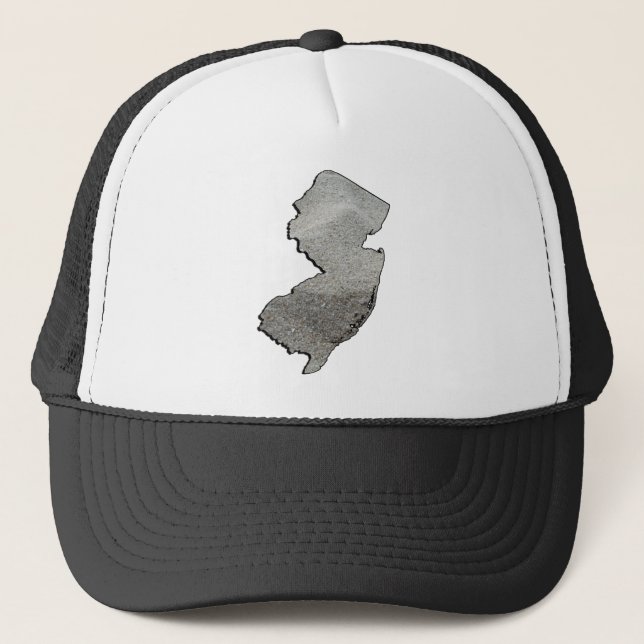 New Jersey Sandy State Outline Trucker Hat (Front)