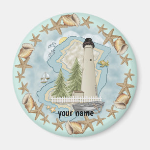 New Jersey Shells Lighthouse Magnet