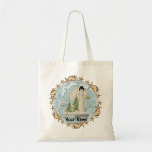 New Jersey Shells Lighthouse Tote Bag