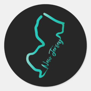 New Jersey Shirt Jersey Graphic Tees For Women. Me Classic Round Sticker