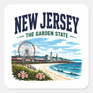 New Jersey Shore Adventure Square Sticker