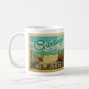 New Jersey Shore Beach Vintage Travel Coffee Mug