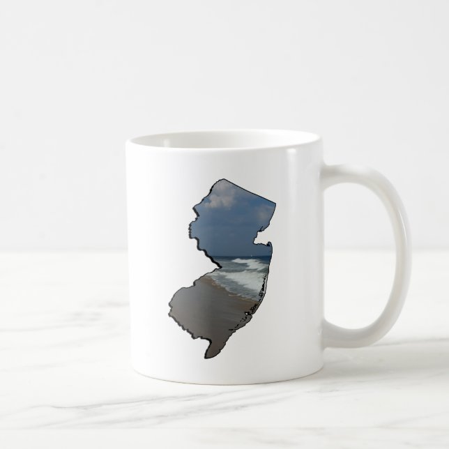 New Jersey Shore State Outline Coffee Mug (Right)