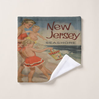 new jersey shore vintage tourist vacation wash cloth