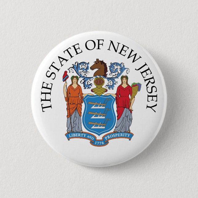 New Jersey sign 6 Cm Round Badge (Front)