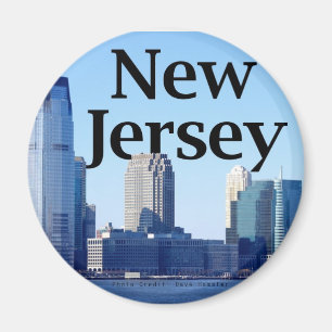 New Jersey Skyline with New Jersey in the Sky Magnet