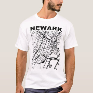 New Jersey Souvenir Newark City Street Map T-Shirt