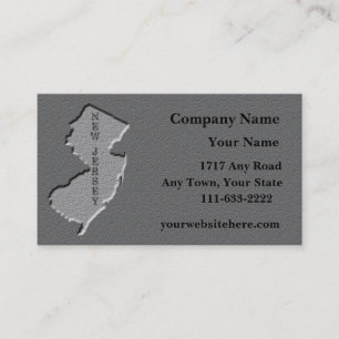 New Jersey State Business card carved stone look