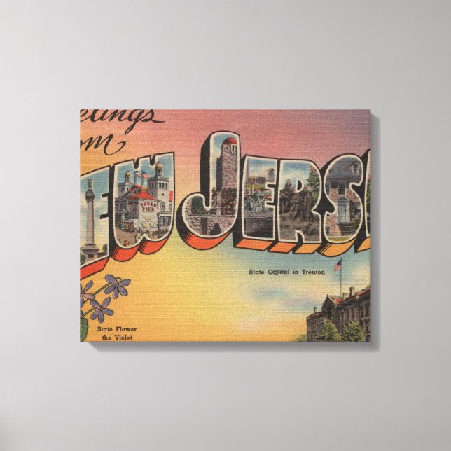 New Jersey (State Capital/Flower) Canvas Print (Front)