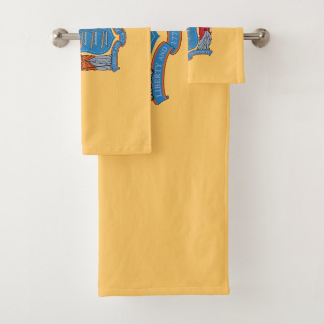 New Jersey State Flag Bath Towel Set (Insitu)