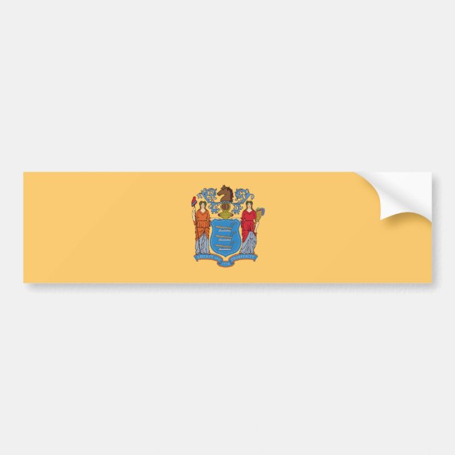 New Jersey State Flag Bumper Sticker (Front)