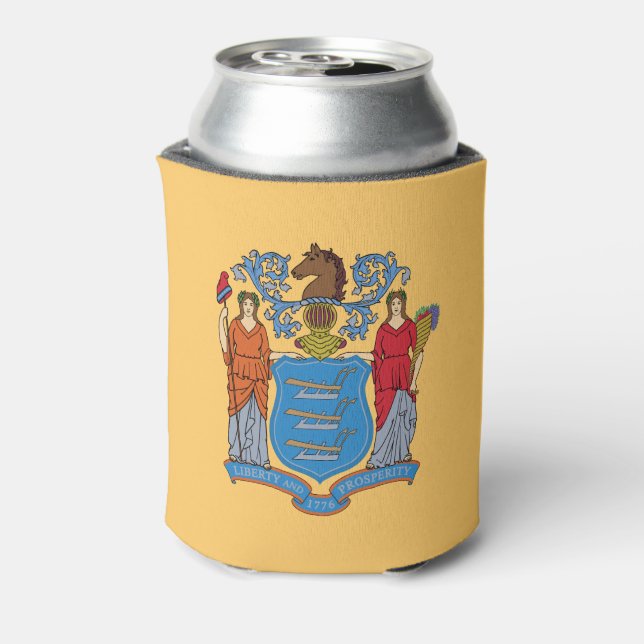 New Jersey State Flag Can Cooler (Can Back)