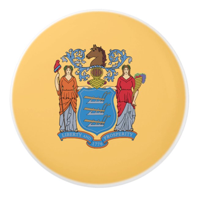 New Jersey State Flag Ceramic Knob (Front)