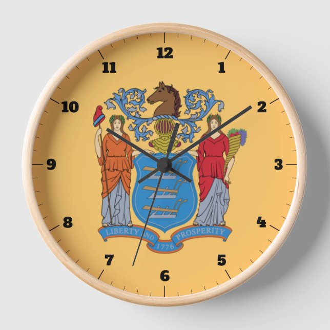 NEW JERSEY STATE FLAG CLOCK (Front)