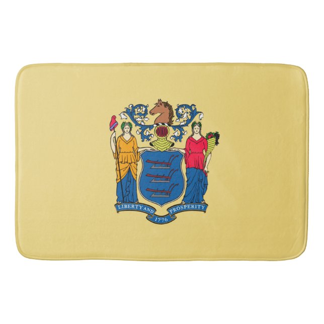 New Jersey State Flag Design Bath Mat (Front)