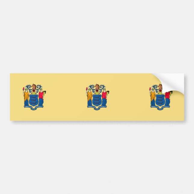 New Jersey State Flag Design Bumper Sticker (Front)