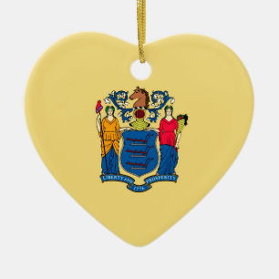 New Jersey State Flag Design Ceramic Tree Decoration