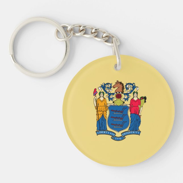 New Jersey State Flag Design Key Ring (Front)