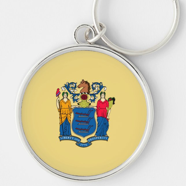 New Jersey State Flag Design Key Ring (Front)