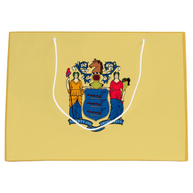 New Jersey State Flag Design Large Gift Bag (Front)
