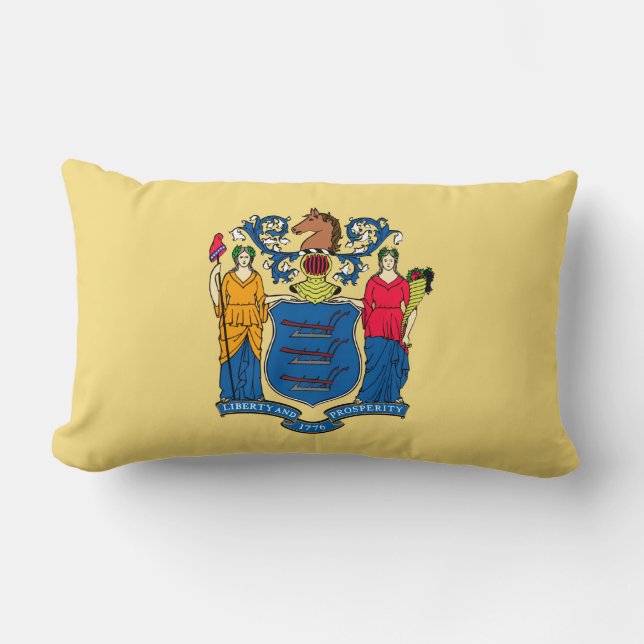 New Jersey State Flag Design Lumbar Cushion (Front)