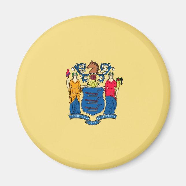 New Jersey State Flag Design Magnet (Front)