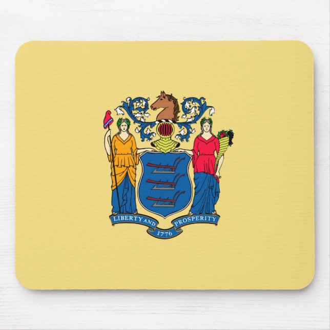 New Jersey State Flag Design Mouse Mat (Front)