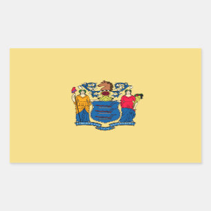 New Jersey State Flag Design Rectangular Sticker