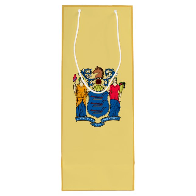 New Jersey State Flag Design Wine Gift Bag (Back)