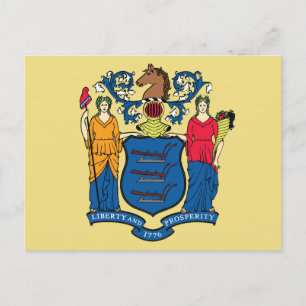 New Jersey State Flag Garden Liberty Prosperity  Postcard
