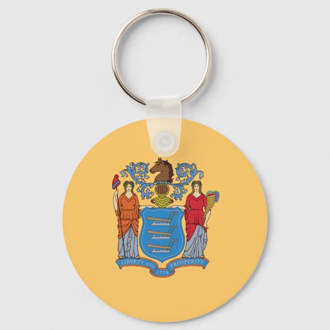 New Jersey State Flag Key Ring (Front)