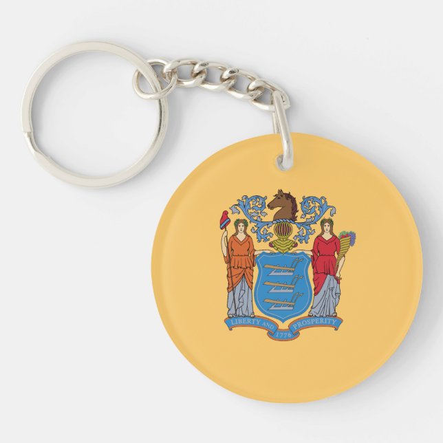 New Jersey State Flag Key Ring (Front)