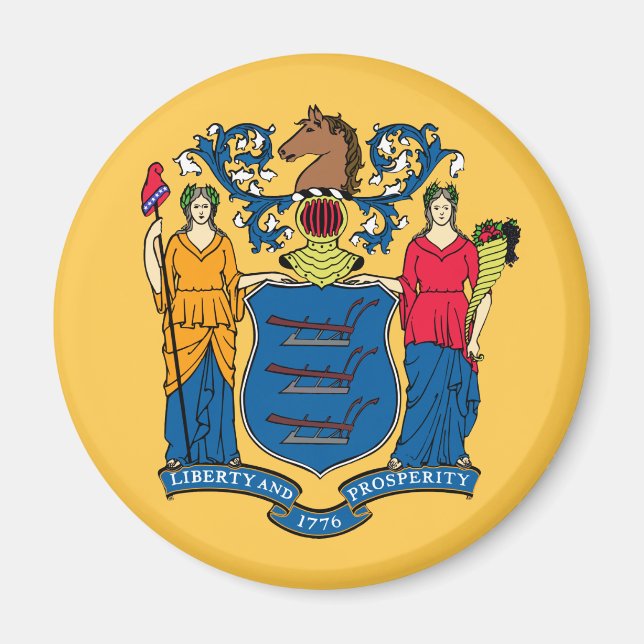 New Jersey State Flag Magnet (Front)