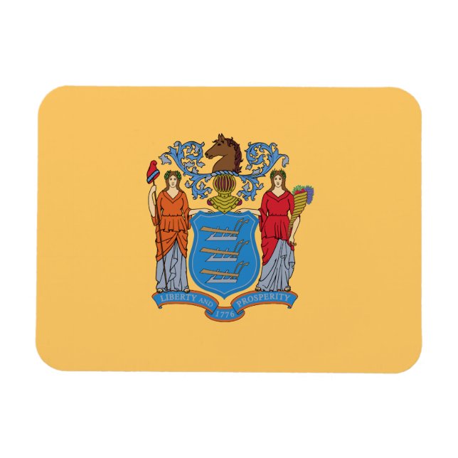 New Jersey State Flag Magnet (Horizontal)